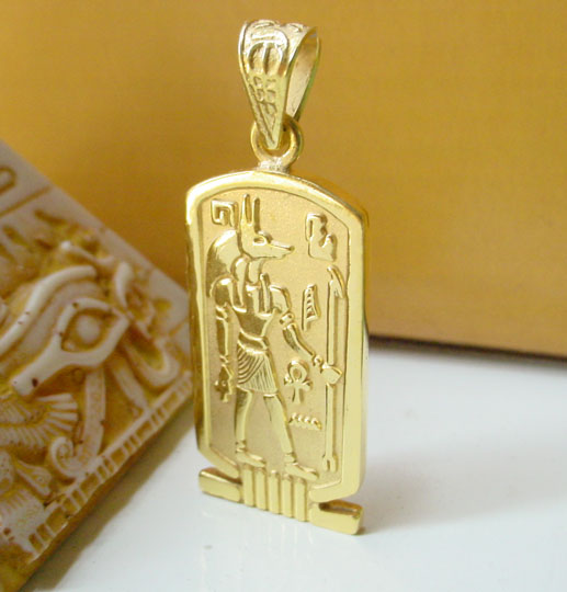 silver cartouche pendants gold  