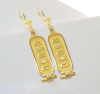 Cartouche Earrings Personalized Handmade Gold or Silver up to 6 Egyptian Symbols